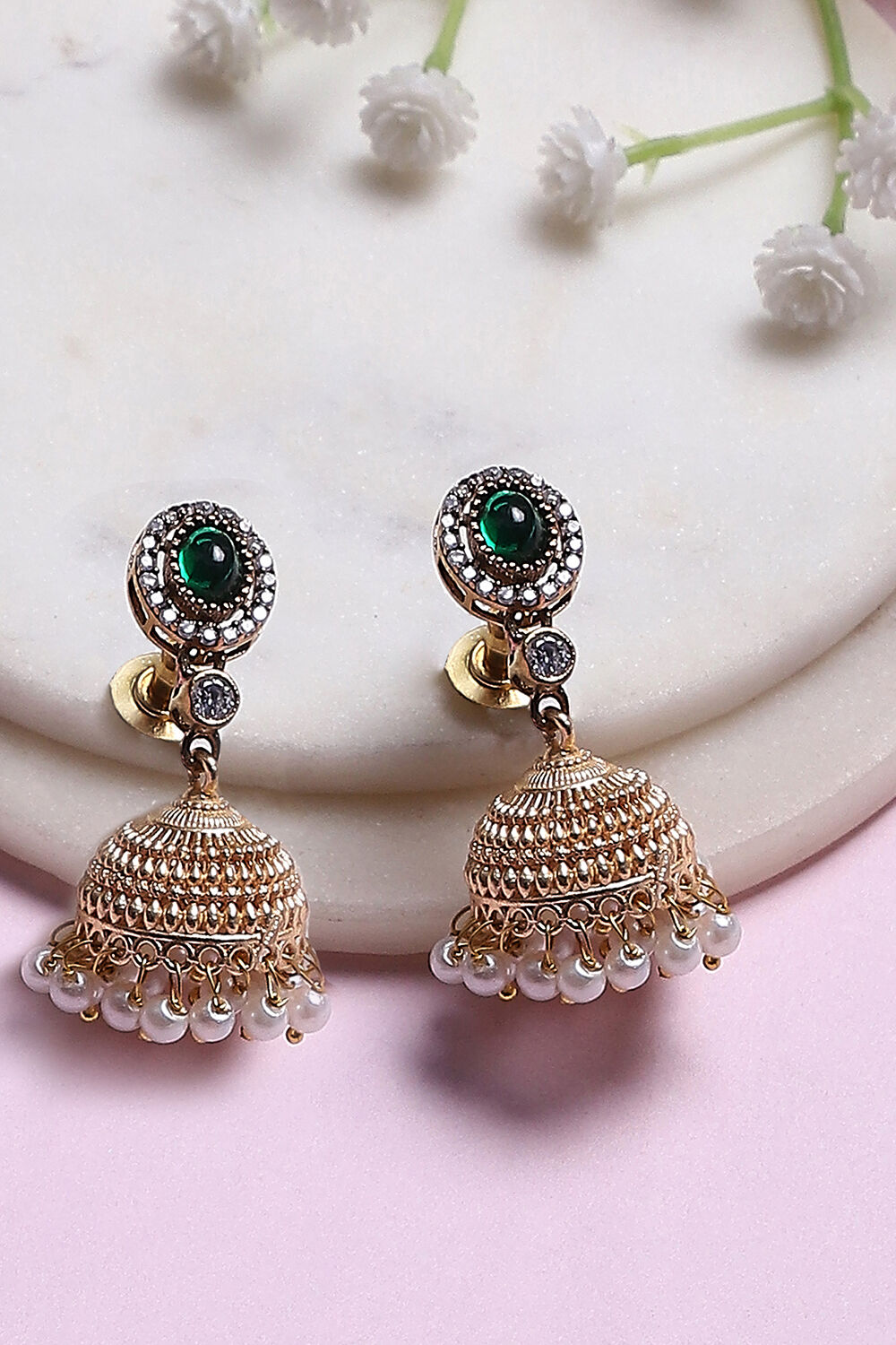 Green Alloy Jhumka image number 0