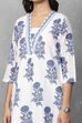 White Cotton Printed Straight Kurta image number 1