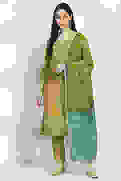 Lime Viscose Blend Straight Set image number 6