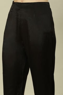 Black LIVA Straight Printed Kurta Slim Pant Suit Set image number 2