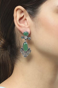 Apple Green Oxidised Alloy Earrings image number 1