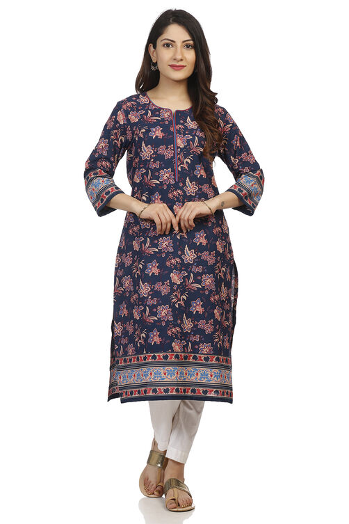 Peach Straight Cambric Cotton Kurta image number 0