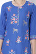 Blue Viscose Straight Kurta image number 1