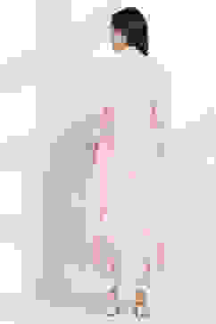 Pink Printed Kalidar Kurta image number 3