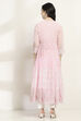 Pink Polyester Kalidar Kurta image number 3