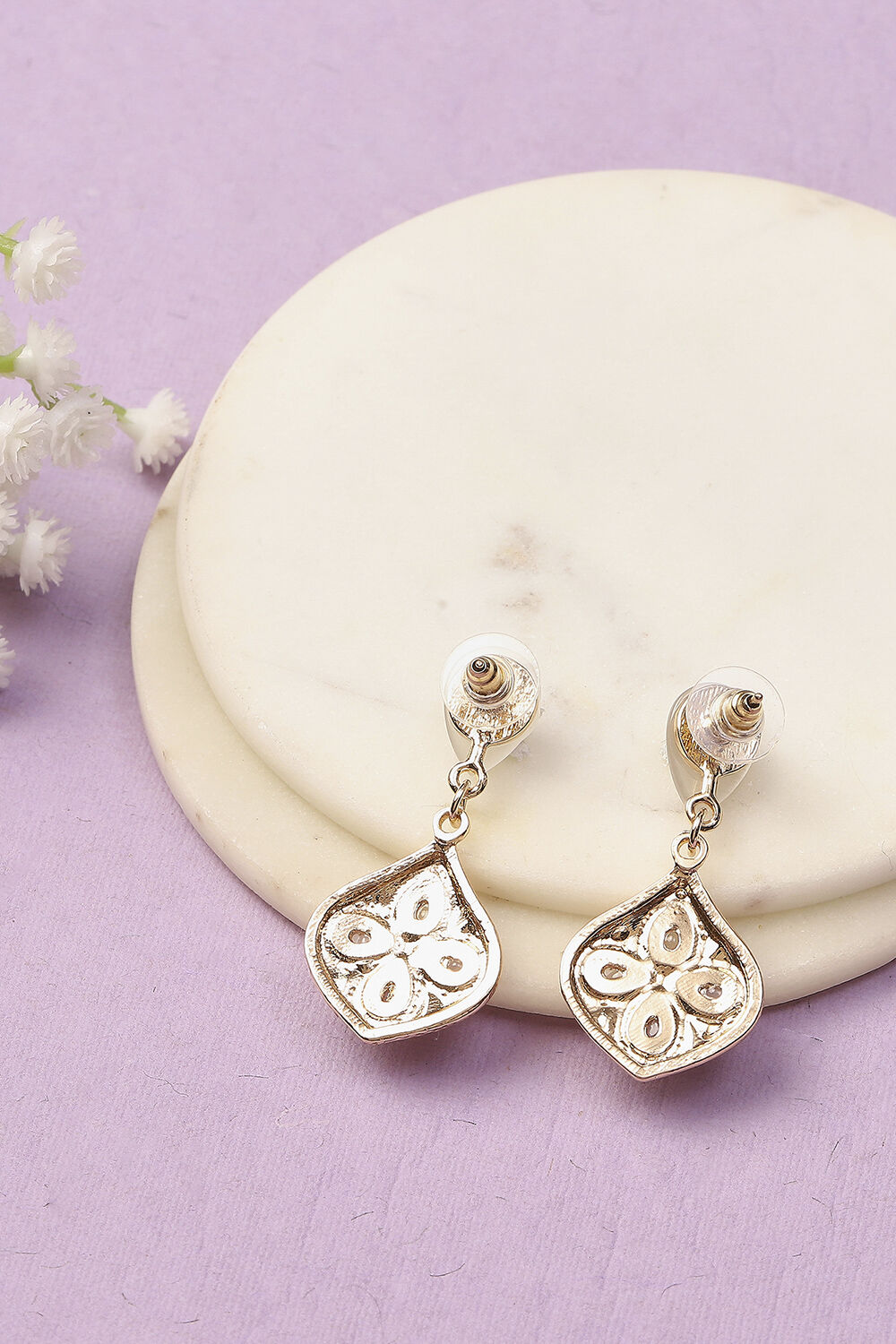 Gold Oxidised Alloy Earrings image number 2