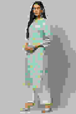 Green Rayon Staight Kurta image number 2