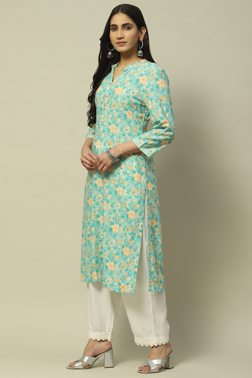 Pink Rayon Staight Kurta image number 2