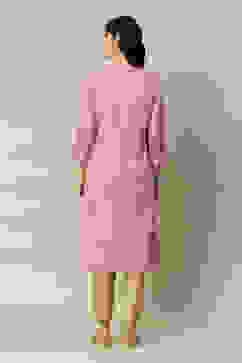 Pink Rayon Printed Straight Kurta image number 4