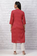 Maroon Cambric Cotton Straight Kurta image number 4