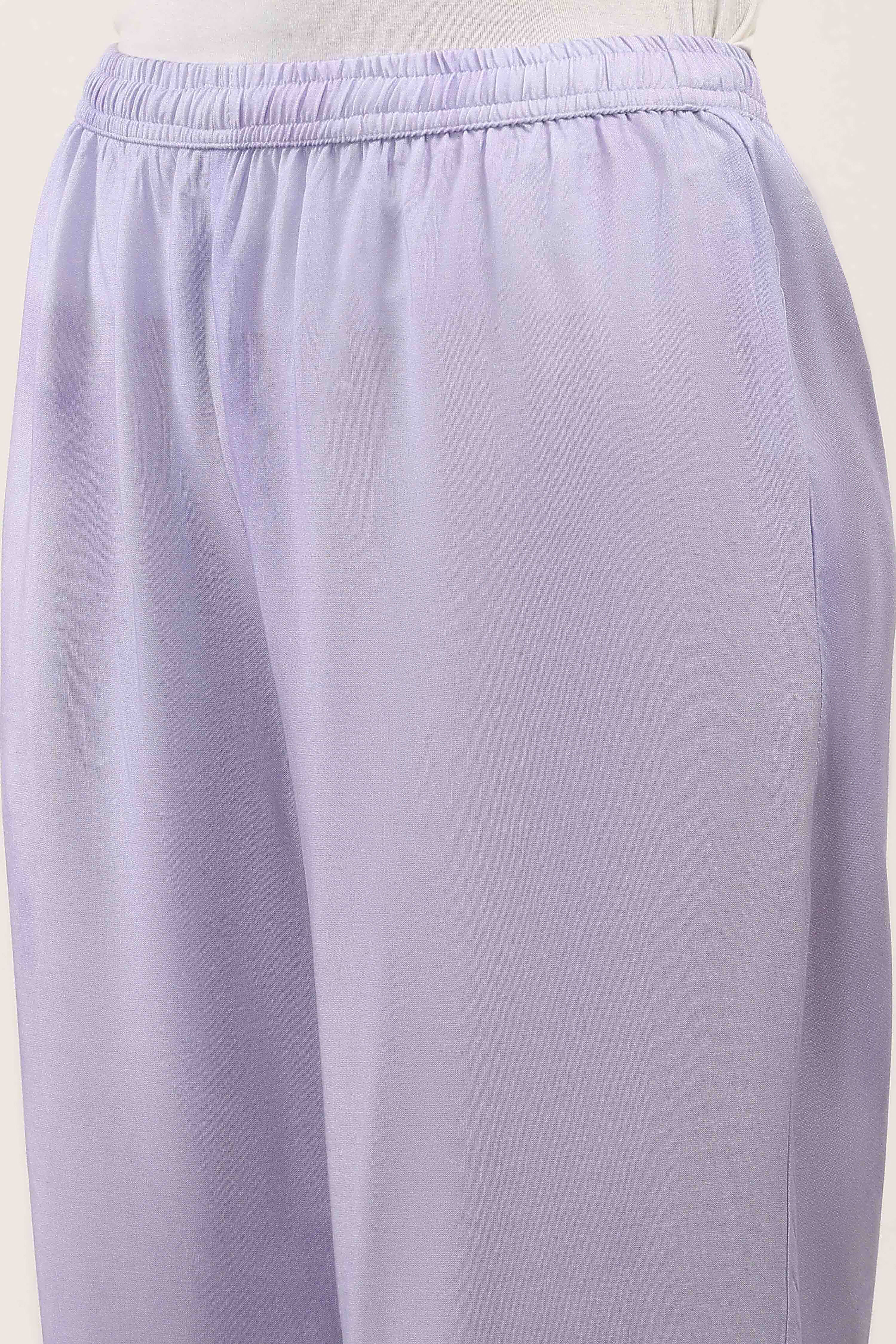 Purple Rayon Viscose Rayon Kurta Pants Set image number 2