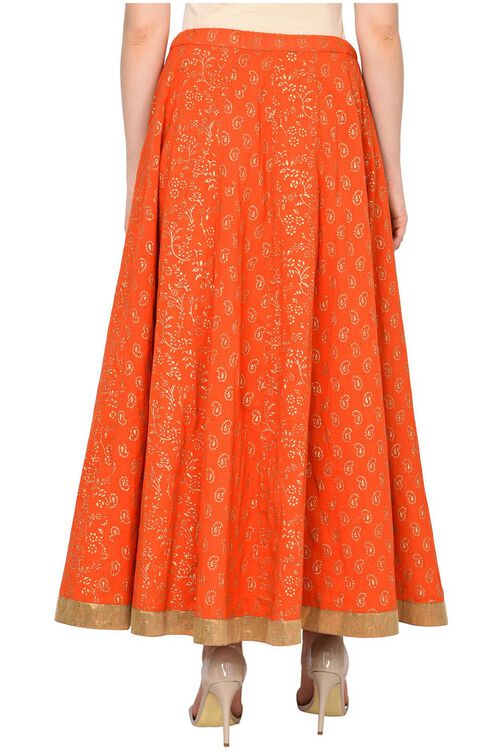 Orange Cotton Skirt image number 4