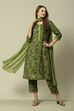 Green LIVA Chiffon Straight Printed Kurta Palazzo Suit Set image number 4