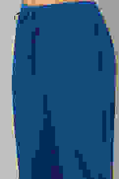 Blue Rayon Straight Printed Kurta Salwar Pants Suit Set image number 2