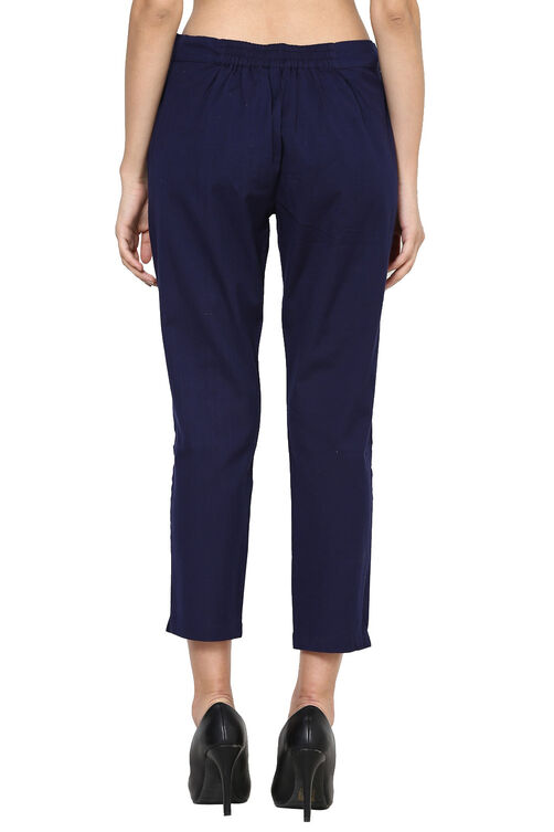 Blue Cotton Pants image number 4