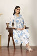 Blue Cotton A-line & Kalidar Kurtas image number 5
