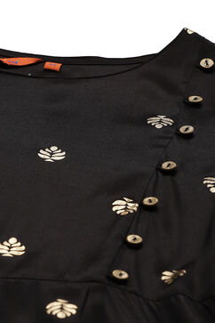 Black Viscose Kalidar Dress image number 1