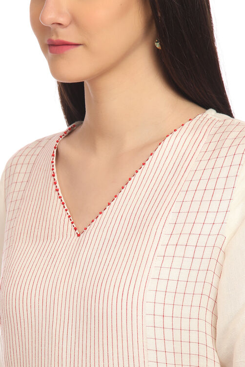 Ecru Straight Cotton Kurta image number 1