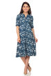 Blue A Line Viscose Rayon Dress image number 0