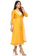 Red Kalidar Poly Cotton Kurta image number 2