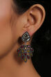 Yellow and Light Green Metal Brass Earring image number 0