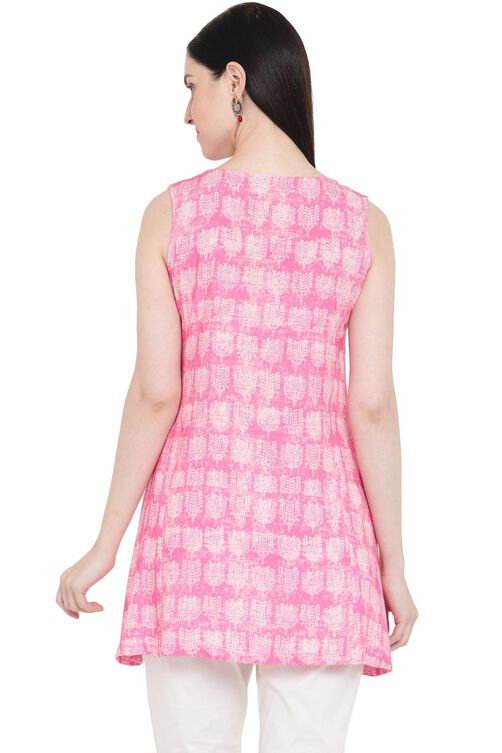 Pink Viscose A-Line Indie Top image number 4