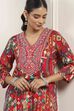 Red Cotton Straight Suit Sets image number 1