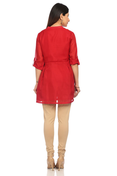 Red A Line Poly Cotton Indie Top image number 4