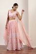 Pink Polyester Kalidar Lehenga Set image number 3