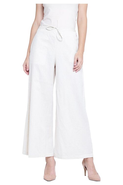 Rangriti Ivory Cotton Flex Palazzo image number 0