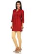 Red Straight Viscose Cotton Indie Top image number 1