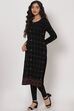 Teal Blue Poly Cotton Straight Kurta image number 2