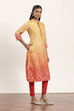 Mustard Polyester Straight Kurta Pants Set image number 5