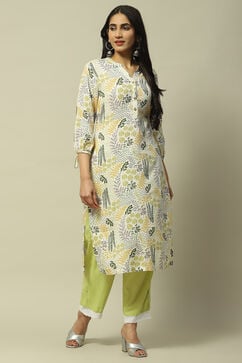 Olive Green Rayon Staight Kurta image number 0