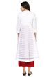 White Kalidar Schiffli Kurta image number 3