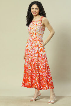 Orange LIVA Straight Dress image number 2