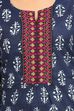 Indigo Straight Cotton Kurta image number 4