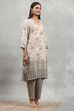Blue Viscose Blend Printed A-Line Kurta Pants Set image number 5