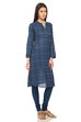 Indigo Straight Cotton Kurta image number 2