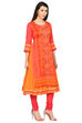 Pink Flared Polyester Kurta image number 3