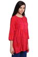 Pink Viscose Flared Indie Top image number 3