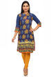 Indigo Straight Polyester Kurta image number 0