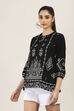 Black Rayon Straight Tops image number 2