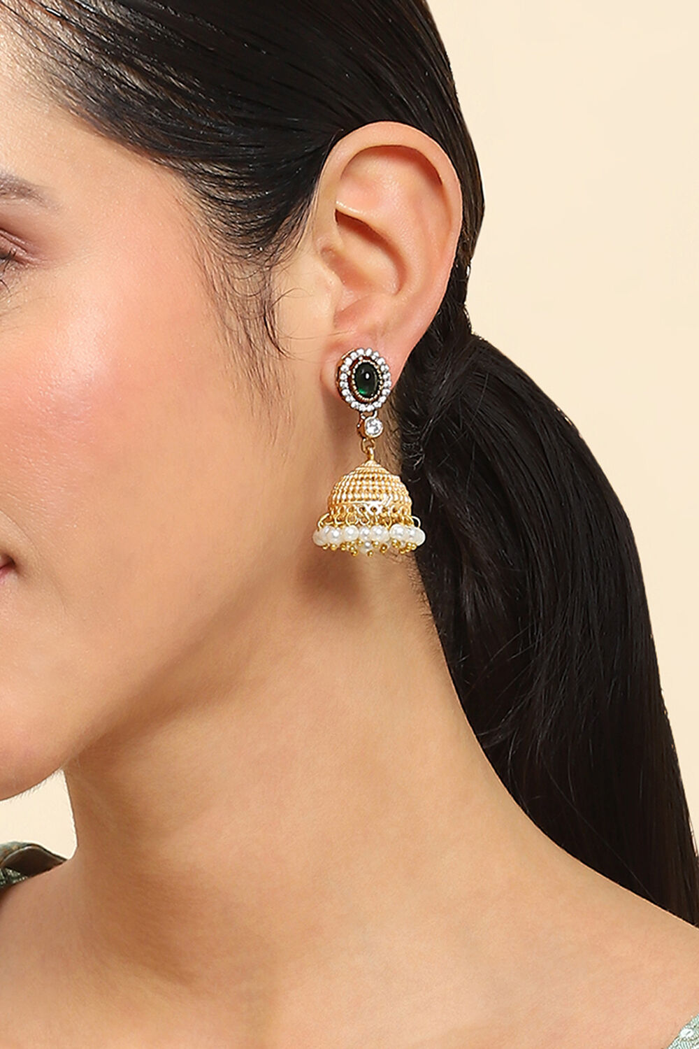 Green Alloy Jhumka image number 1