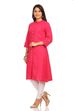 Pink Straight Cotton Kurta image number 1