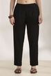 Black Rayon Straight Palazzos image number 4