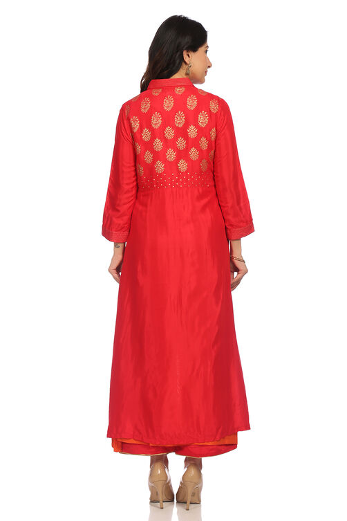 Pink Asymmetric Nylon Suit Set image number 5