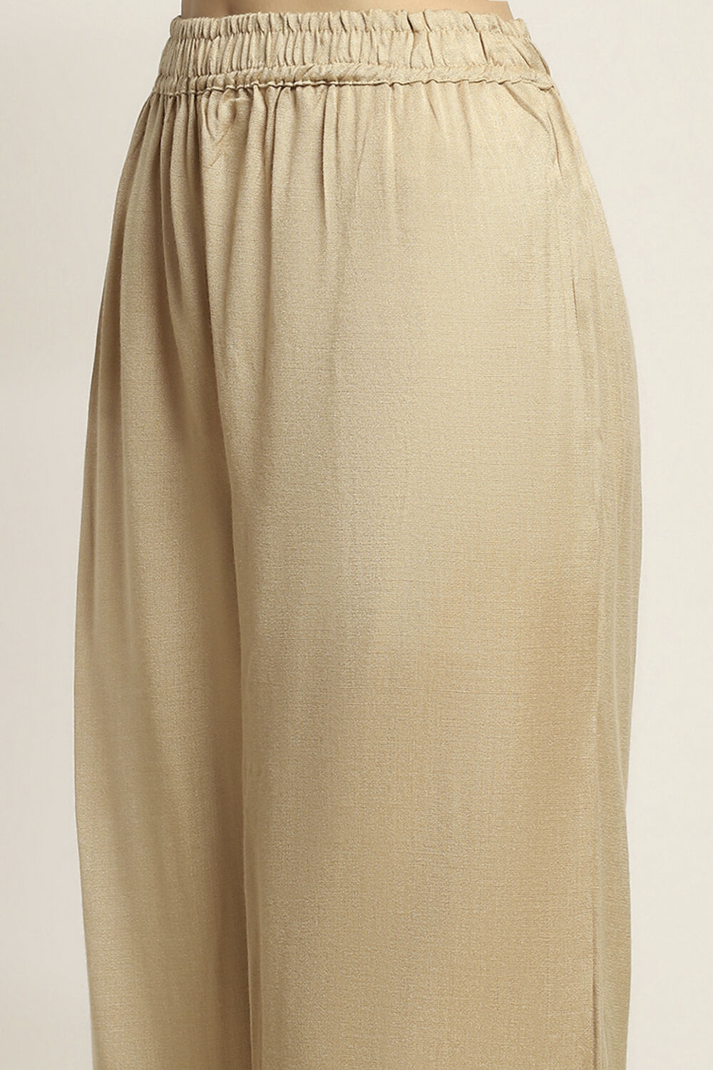 Sand Yellow Art Silk Straight Suit Set image number 2