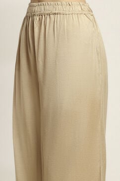 Sand Yellow Art Silk Straight Suit Set image number 2