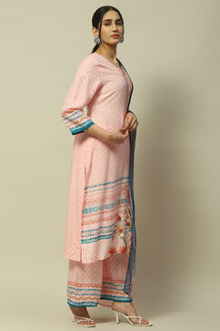 Pink Rayon Straight Suit Set image number 6